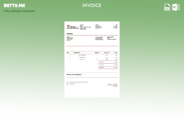 Модерен стил на САД Тексас инструменти шаблон фактура
